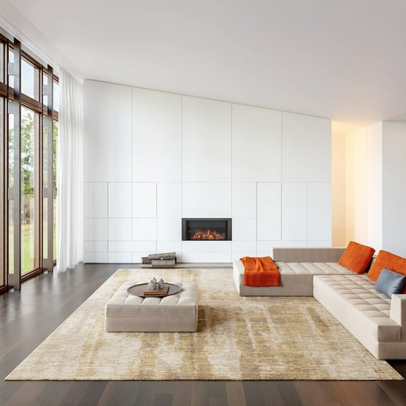 Rugs USA Eulalie Contemporary Abstract Area Rug, 4' x 6', Eulalie Sand