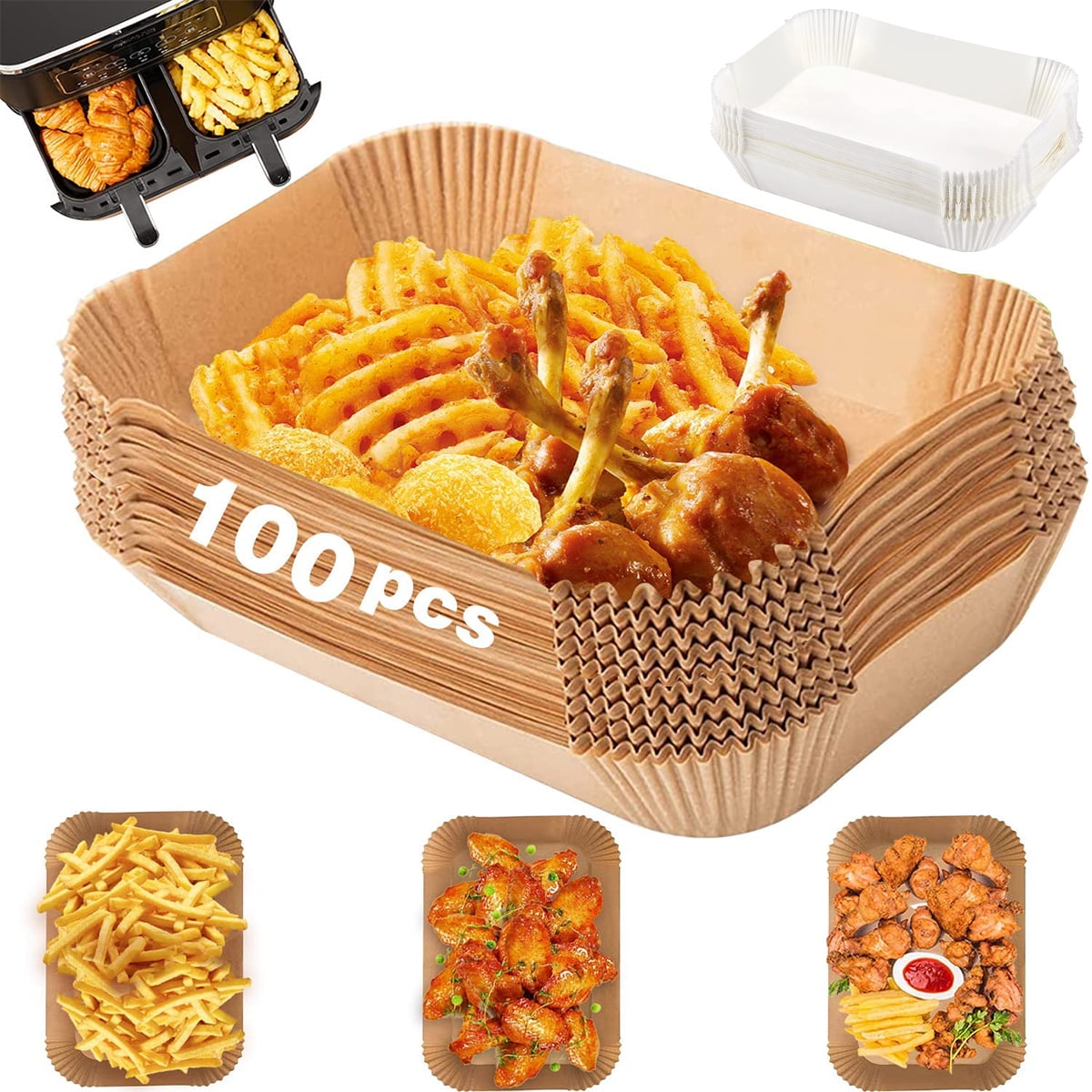Air Fryer Liners for Ninja Dual Air Fryer ROTDAM 100PCS Disposable Air Fryer  Parchment Paper Liners Food Grade Parchment Oil/Water Proof Air Fryer  Accessories - Yahoo Shopping