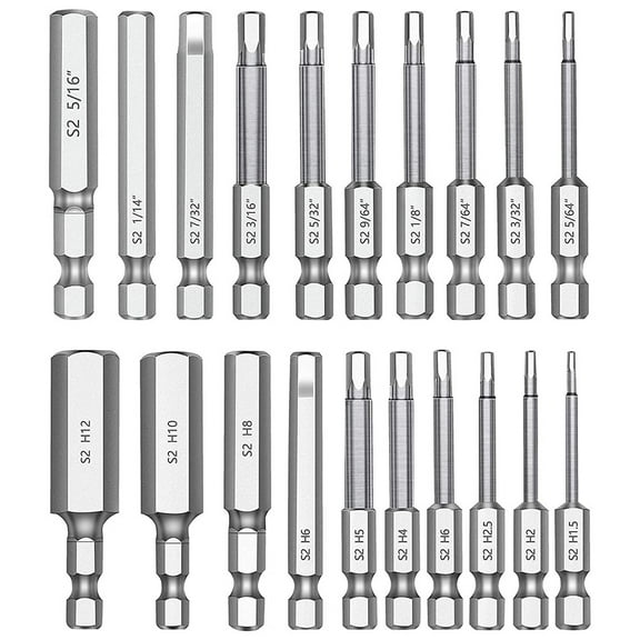 Eummy 20pcs Hex Head Allen Wrench Drill Bit Set Premium S2 Steel Drill Bit Quick Release Shank Magnetic Screwdriver Bit Set Wrench Screw Power Drilling Tool Accessories for Assembling Furniture