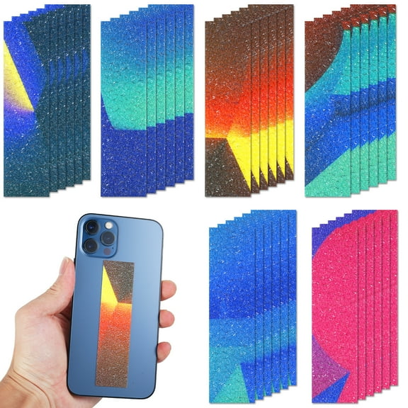 Eummy 36 pcs Anxiety Sensory Stickers Cute Fidget Textured Strips Toys Anti Stress Tactile Rough Sensory Calm Textured Strips Adhesives Anxiety Relief for Adults Teens Desk Classroom (Gradient Style)