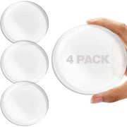 Eummy 4pcs Door Knob Wall Protector Transparent Round Wall Protector Reusable Soft Rubber Door Stopper Wall Protector Silent and Shock Absorbing