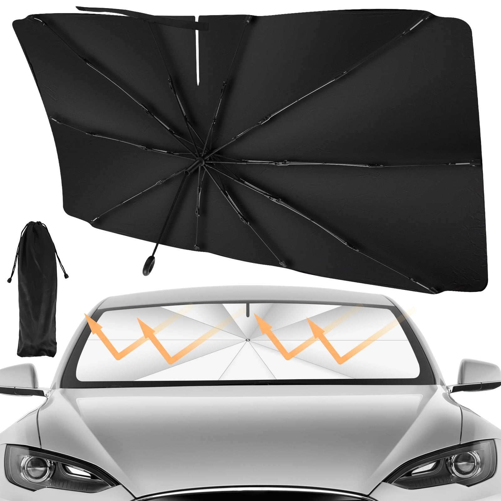 Eummy Car Windshield Sun Shade Umbrella Pull Ring Car Sunshade UV