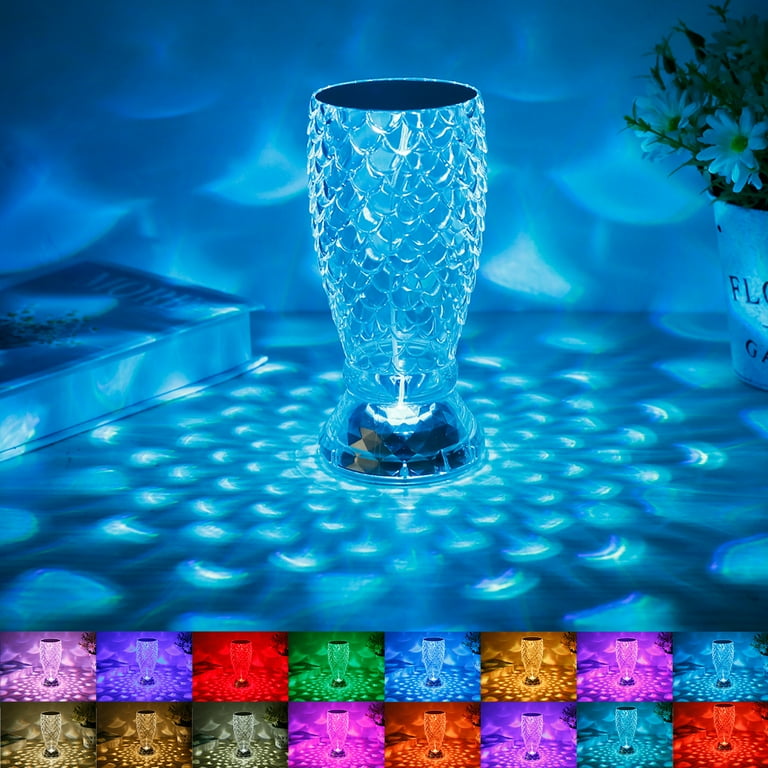 Eummy Diamond Table Lamp Crystal Table Lamp 16 Color Changing RGB