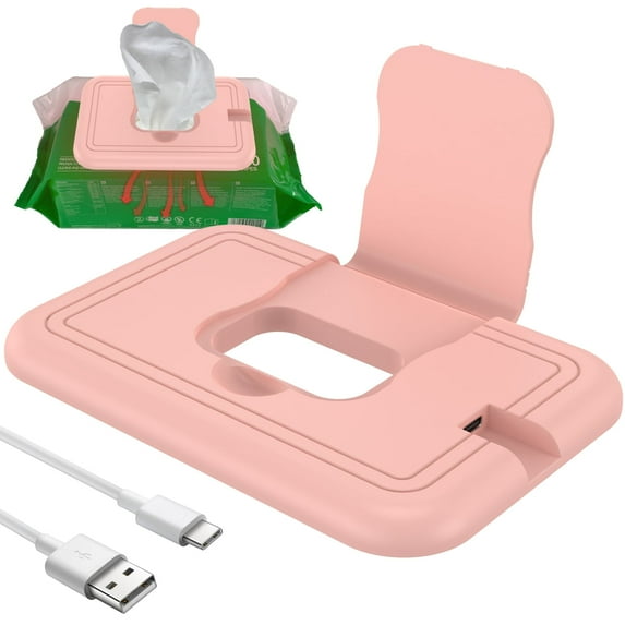 USB Baby Wipe Warmer Travel Size Portable Wipe Warmer Lightweight Travel Diaper Wipe Warmer Even Fast Heating Heated Baby Wipes Warmer Temperature Keep at 40-55℃ for Home Car Travel 5.9×3.9×0.39in