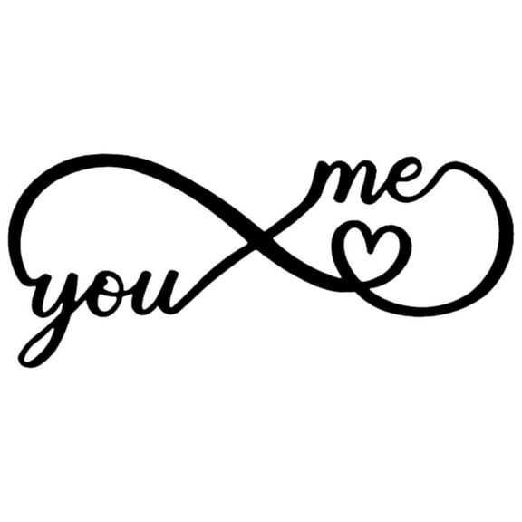 Eummy Infinity Heart Sign Metal Wall Decor Love Heart Infinity Symbol Wall Hanging Decoration Art Geometric Wall Decor Decorative Black Word Sign for Garden Yard Home Living Room Bedroom Office Orna