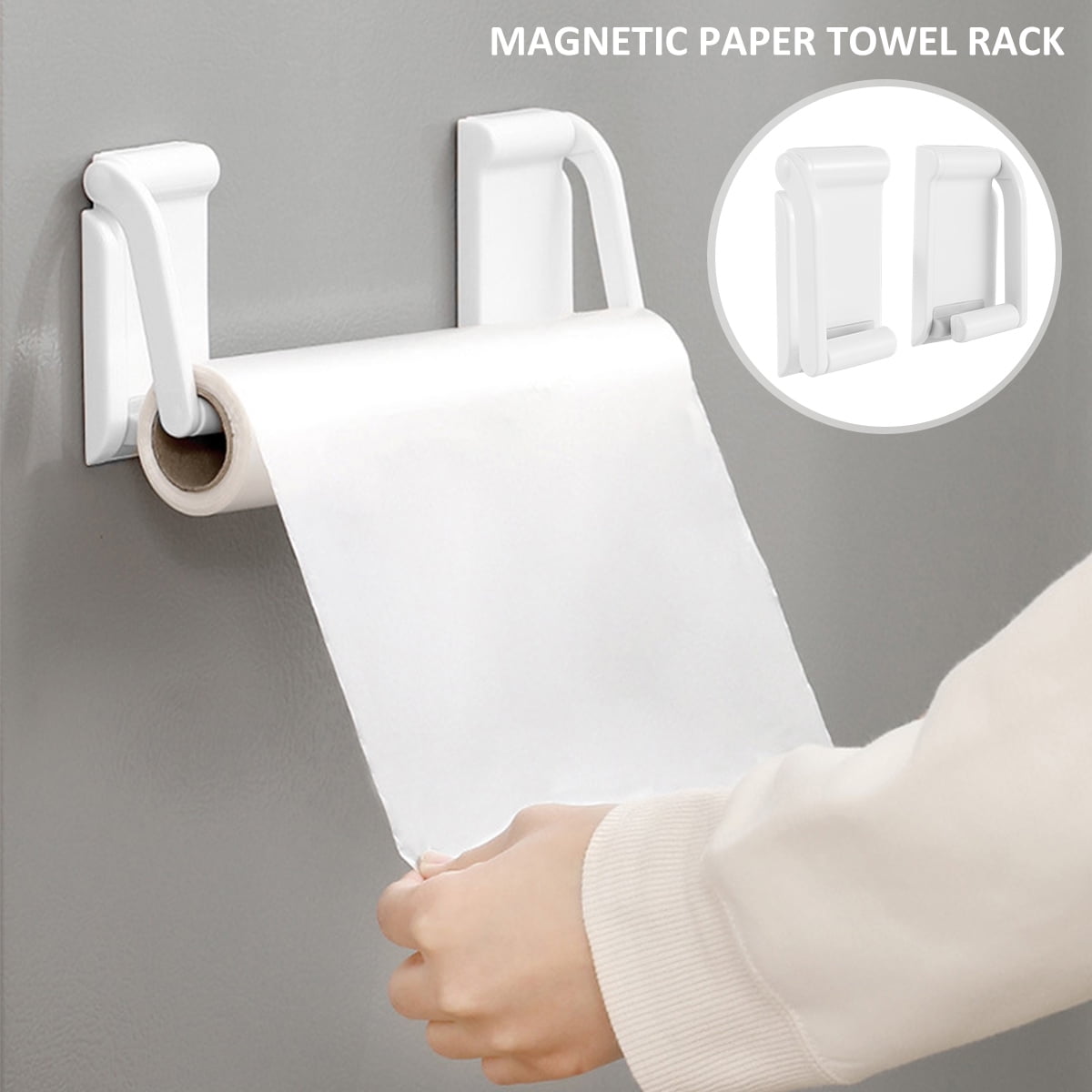 VIAV Outlets 2 PCS Magnetic Paper Towel Holder Bar Strong Magnet Backing  Paper Towel Holder Fit for Small Large Paper Towels Multifunctional Use as