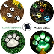 Eummy Paw Print Solar Lights 4 in 1 Waterproof Garden Lights LED Solar Dog Animal Paw Print Solar Decor Lamp for Patio Lawn Yard Pathway Outdoor