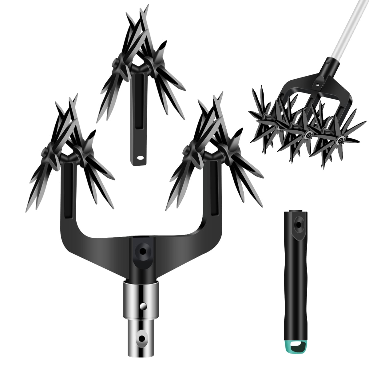 Eummy Rotary Tiller Ergonomic Rotary Cultivator with 6 Star Wheel Labor ...