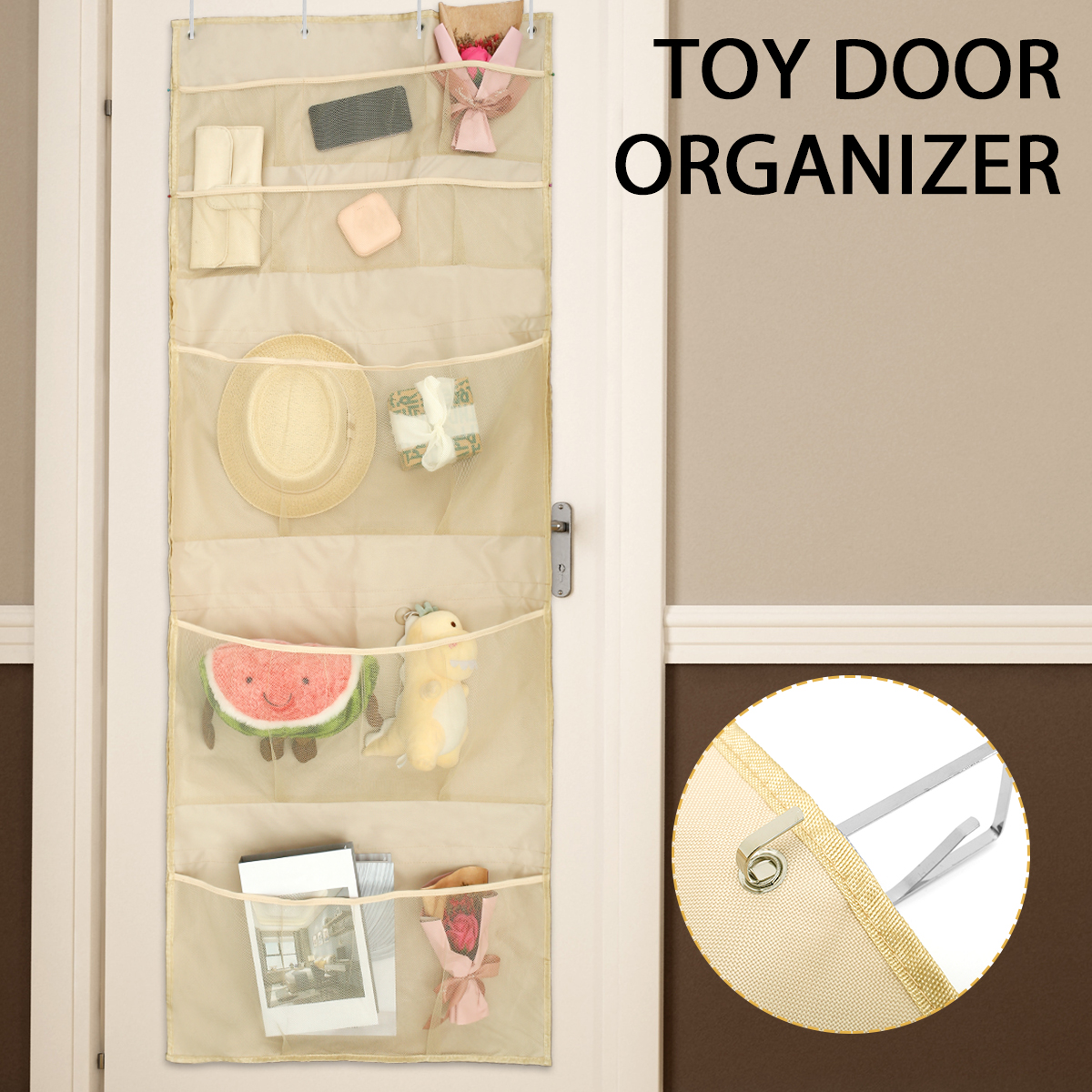 Eummy The Door Organizer Stuffed Animal Storage Bag with 9 Pockets Over The Door Toys Storage