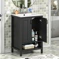 thumbnail image 1 of Eumyviv 24 Inch Bathroom Vanity with Ceramic Sink, Bathroom Cabinet with One Open Shelf, Black H0131, 1 of 10