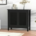 thumbnail image 1 of Eumyviv Black Accent Sideboard Cabinet with 2 Rattan Doors, Adjustable Storage for Bedroom or Living Room, 1 of 7