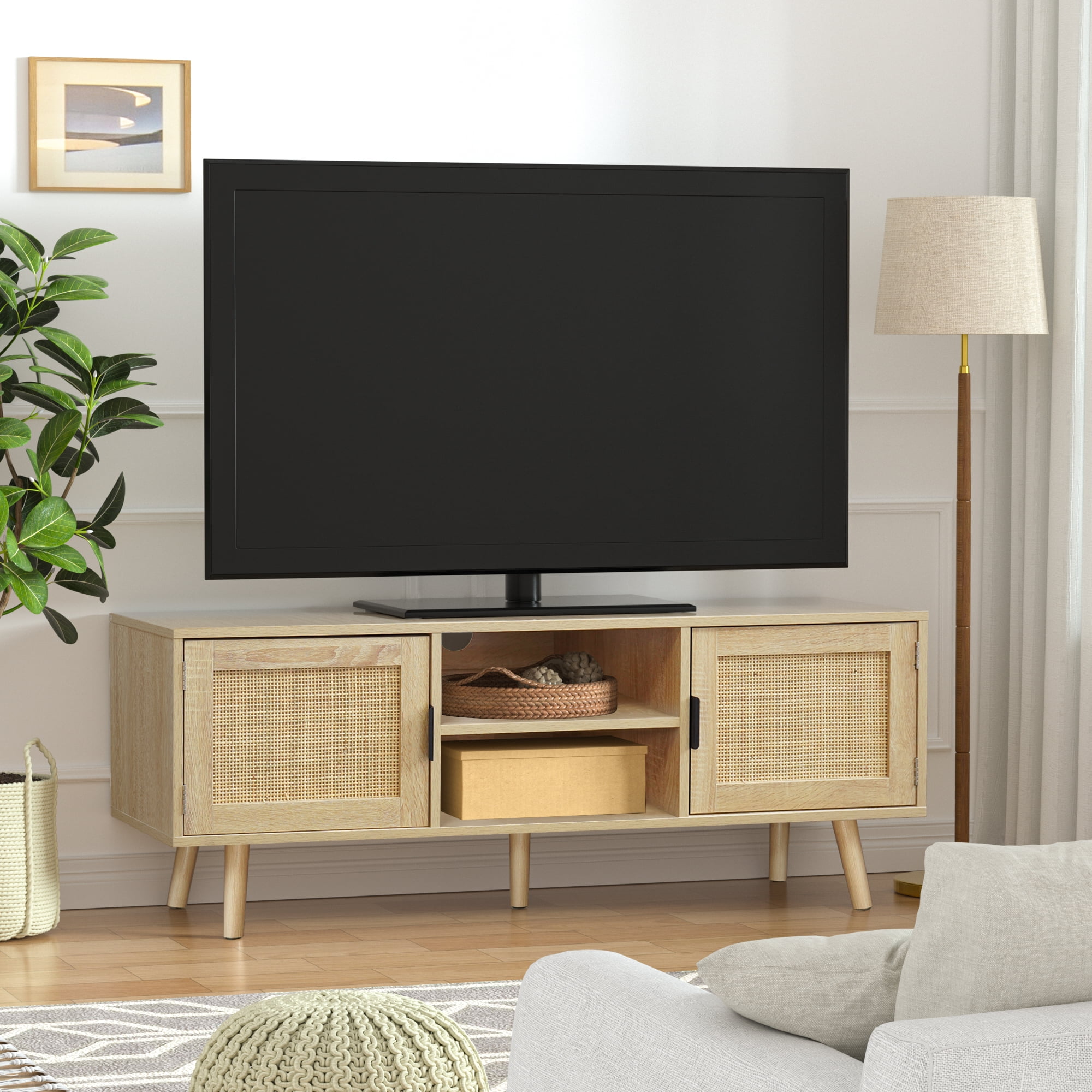 55 inch tv stand oak outlet