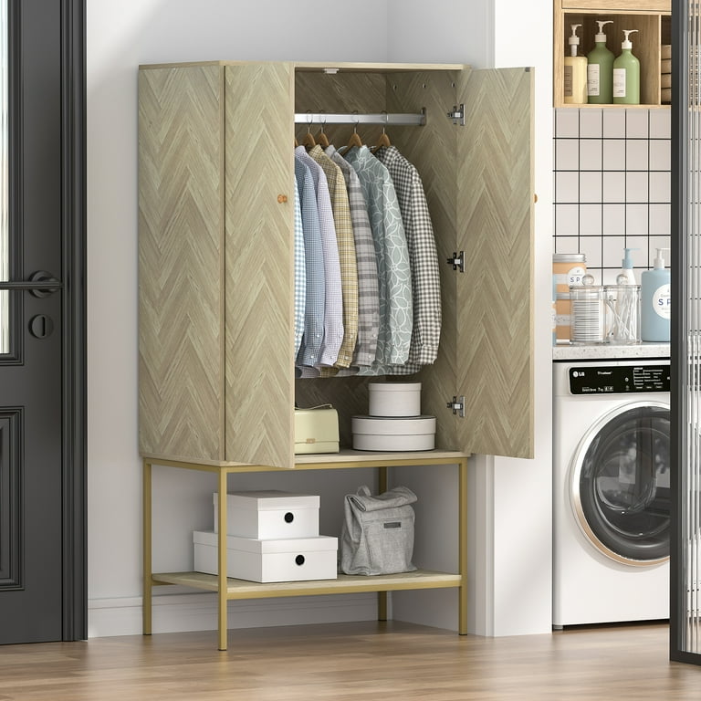 2 door open shelf wardrobe discount