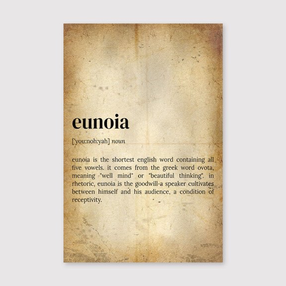 Eunoia Definition Print: Dictionary Wall Artfor Living Room Bedroom Office Farmhouse Neutral Home Artwork Ready to Hang 8x12 inch