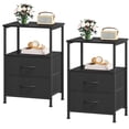 thumbnail image 1 of Eunos Nightstand End Table, 2 Drawer Black Small Bedside Table Set of 2 for Bedroom, Living Room, 1 of 7