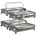 thumbnail image 1 of Eunos Under Bed Storage with Wheels, 4 Pack Underbed Storage Containers with Clear Lid and Handles, Storage Organizer Bins, Gray, 1 of 8