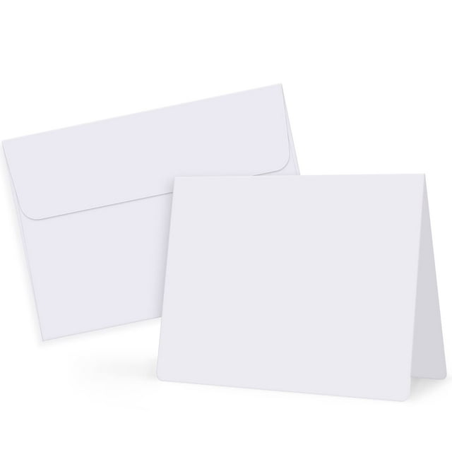 Eupako WhiteBlankCardsandEnvelopes100Pack4.125x5.5 Heavyweight