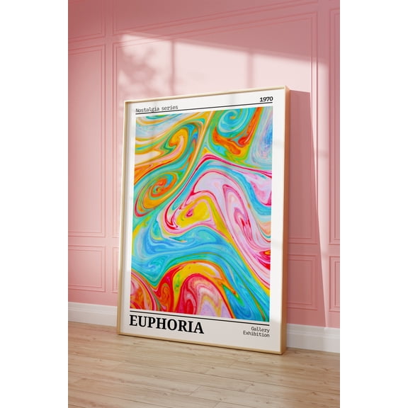 Euphoria Aura Poster, Retro Gradient Poster, Affirmation Poster, Retro Aura Gradient, Psychedelic Home Decor UNFRAMED PAPER POSTER, Home Decor, Vintage Gift, Living Room Dercor