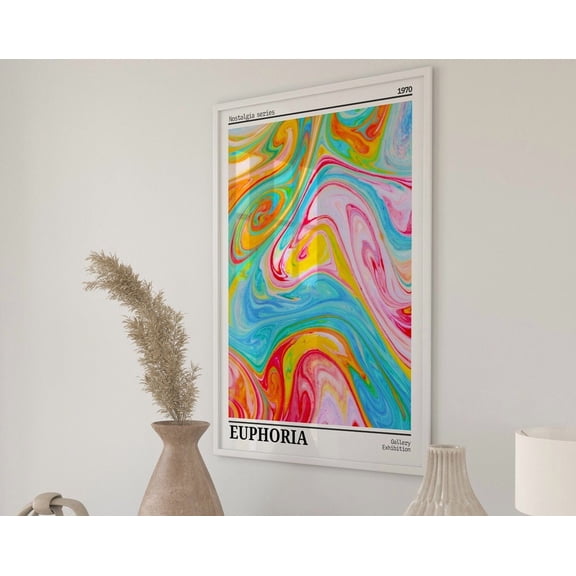 Euphoria Aura Poster Retro Gradient Poster Affirmation Poster Retro Aura Gradient Psychedelic Home Decor Wall Art Modern Wall Decor Wall Art