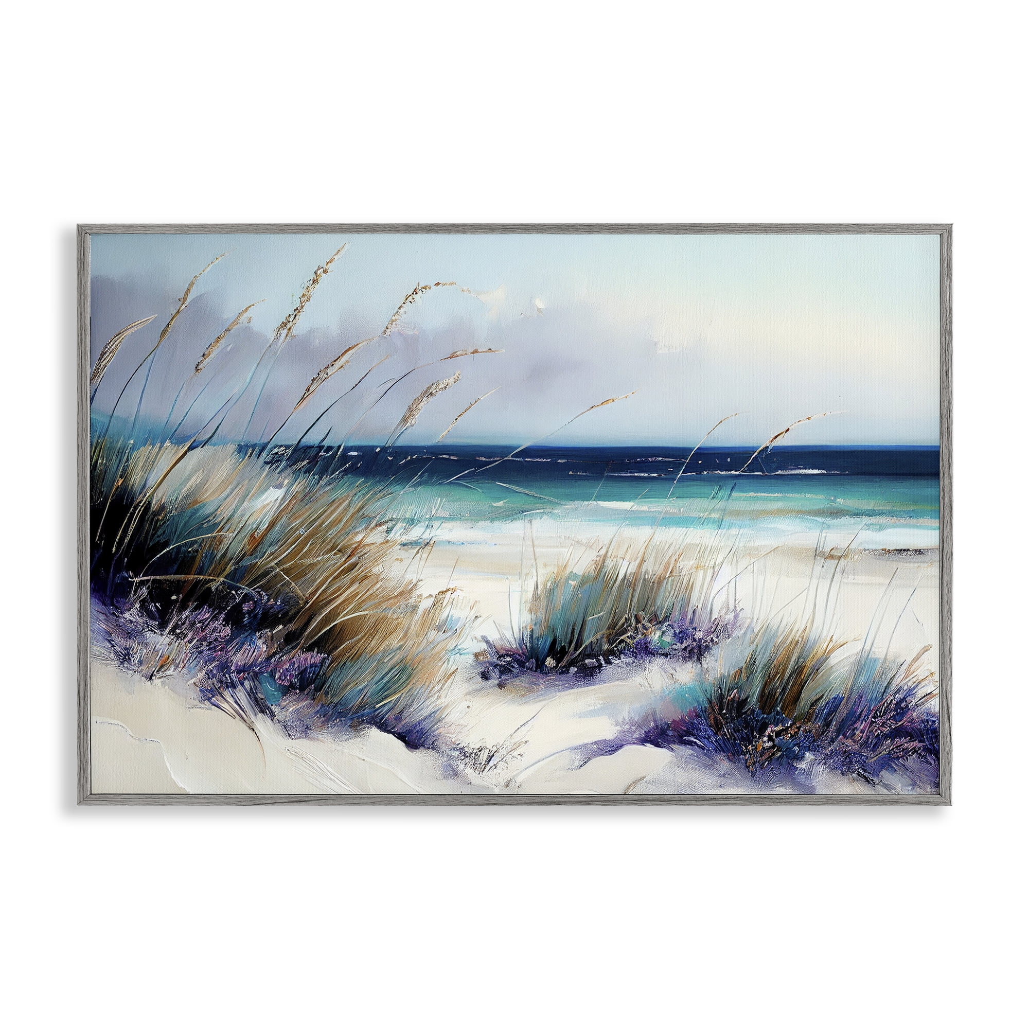 Euphoria Beach Dunes Gray Framed Giclee Art, design by Sasha