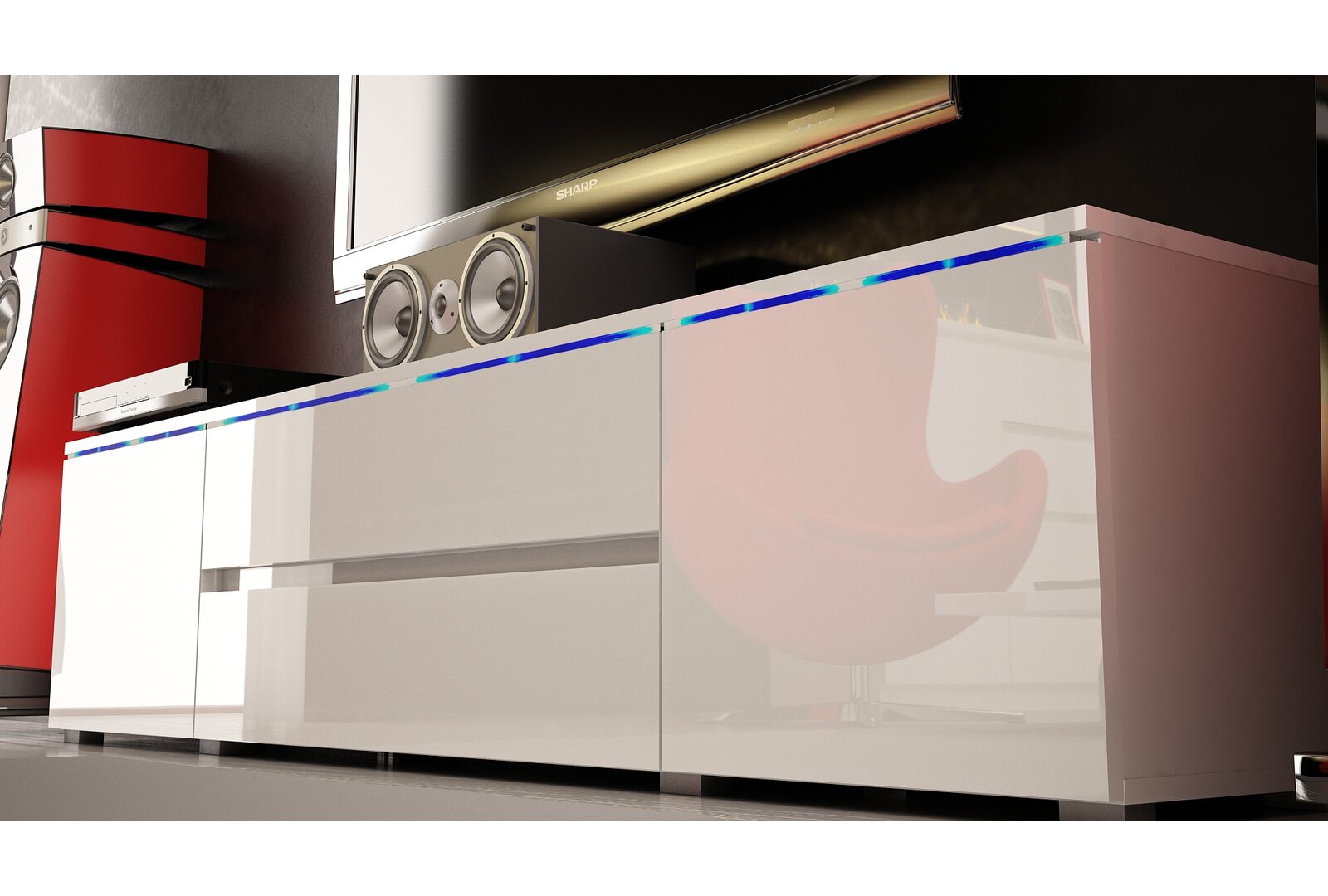 Euphoria TV Stand for TVs up to 88", Product Warranty Yes, Drawers