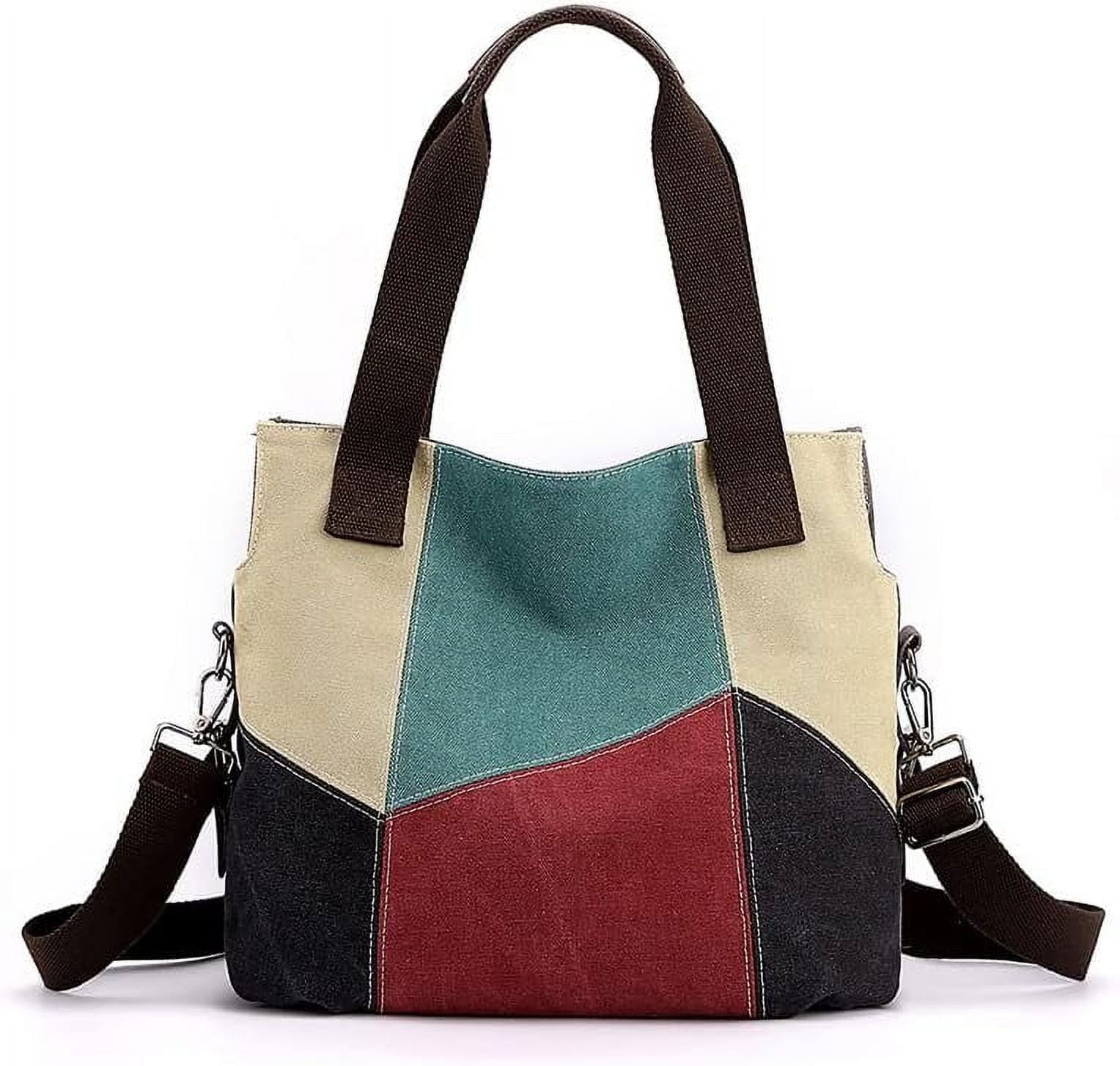 Euphrates Women's Canvas Large Hobo Bag with 2 Straps, Multicolor