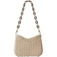 thumbnail image 1 of Euphrates Women's Straw Woven Summer Beach Travel Crossbody Shoulder Bag, Off- White, 1 of 6