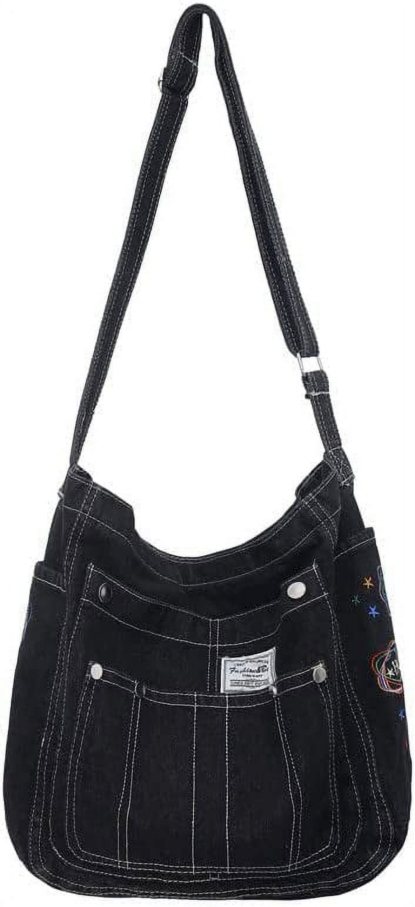 Euphrates Women's Vintage Denim Multi-pocket Crossbody Shoulder