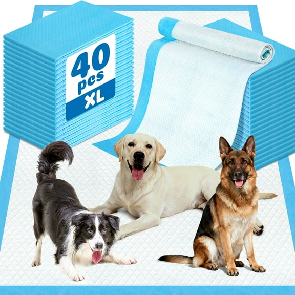 Euqvunn 40-Pack Large Puppy Pads - 31.5"x36" Pee Pads,Disposable Pet Potty Pads Super Absorbent & Leak-Proof for House Training Cats,Rabbits,Dogs Leak-Proof Pet Pads