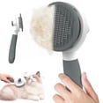thumbnail image 1 of Euqvunn Cat & Dog Grooming Brush – Self-Cleaning Slicker Brush for Shedding, Removes Loose Fur & Tangles, Gentle & Skin-Friendly, Perfect for All Coat Types – Gray, 1 of 13