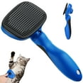 thumbnail image 1 of Euqvunn Self Cleaning Slicker Brush for Cats&Dogs, Skin Friendly Deshedding Grooming Brush, Removes Loose Fur & Tangles, Deshedding and Hair Removal for Long and Short Haired Pets, Blue-Black, 1 of 13