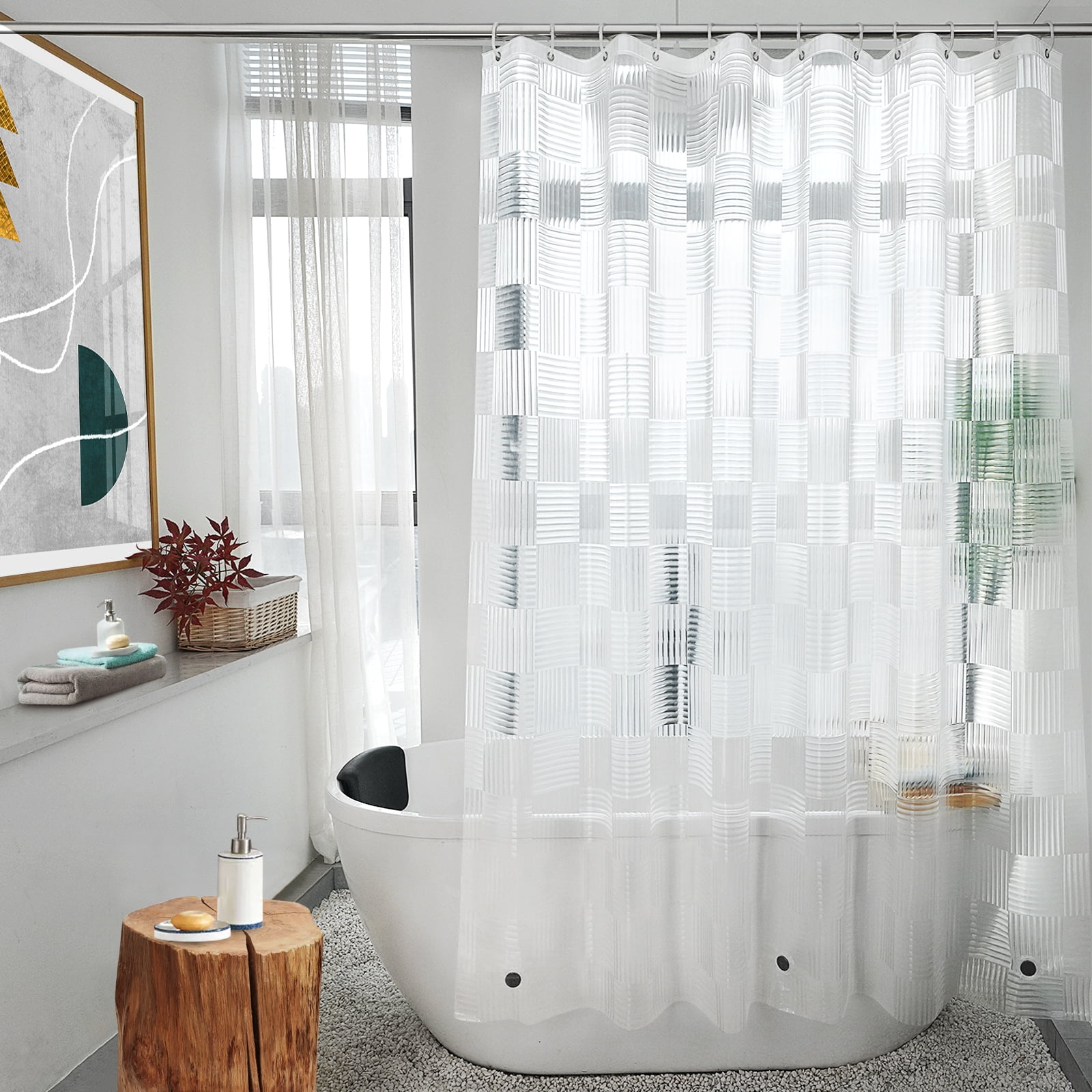EurCross Plastic Clear Shower Curtain Liner, 72"x 72" Heavyweight EVA