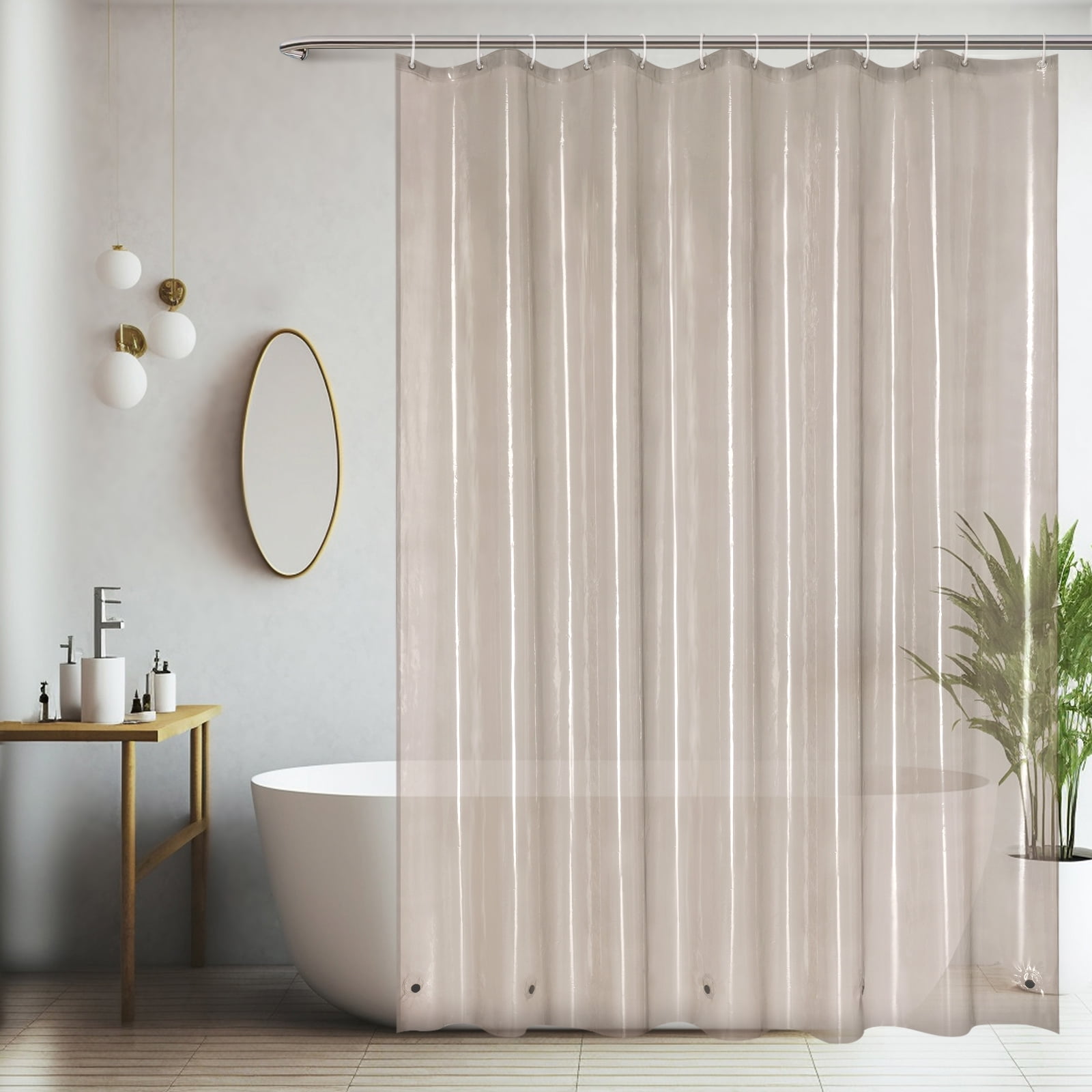 EurCross Plastic Shower Curtain liner, 72"x 84" Extra Long Tan Shower