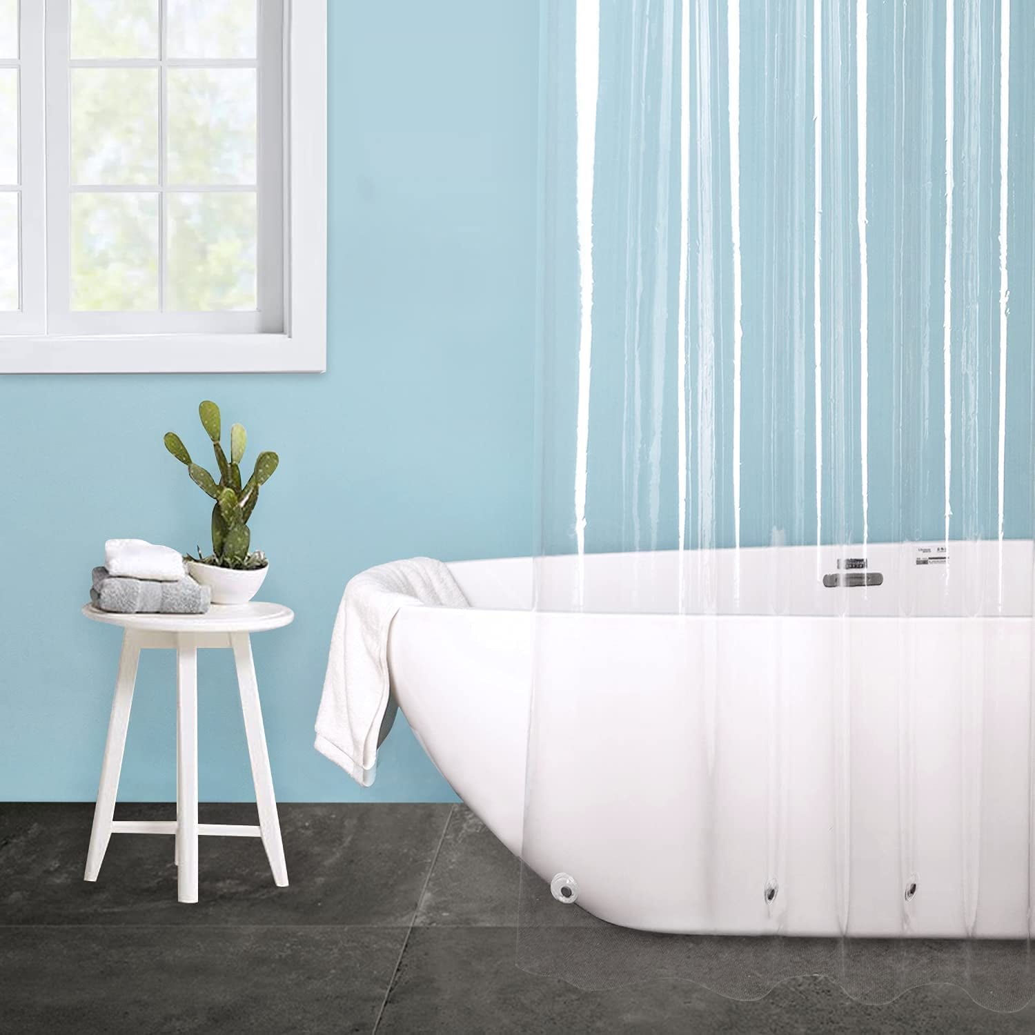 EurCross Plastic Stall Shower Curtain Liner, 36"x72" Narrow Size