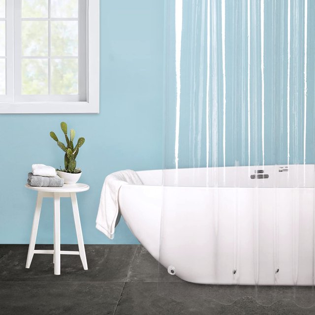 EurCross Plastic Stall Shower Curtain Liner, 36"x72" Narrow Size