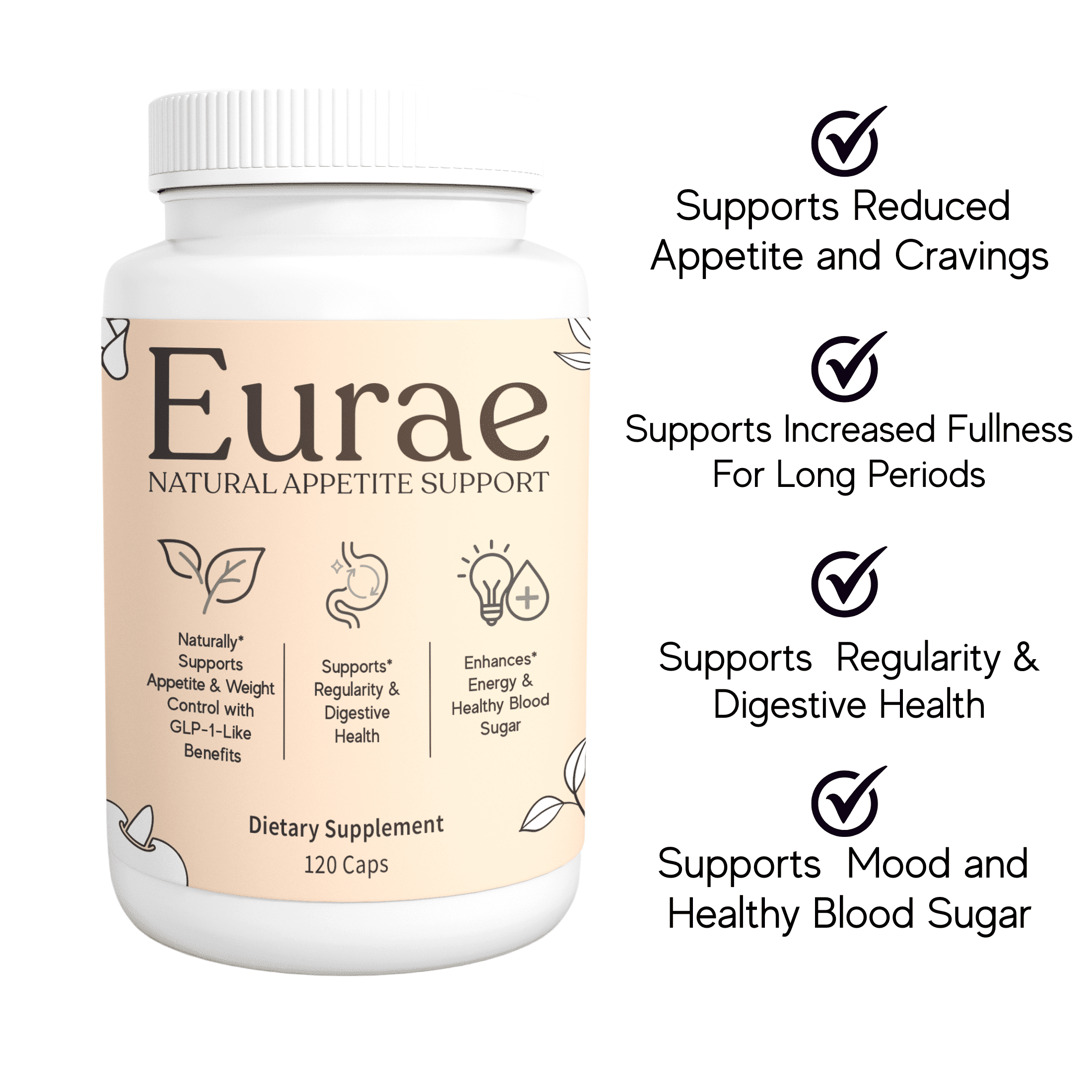 EURAE Natural Appetite Suppressant Capsules, Craving Control & Metabolism Support Supplement