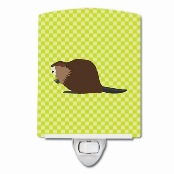 Eurasian Beaver Green Ceramic Night Light