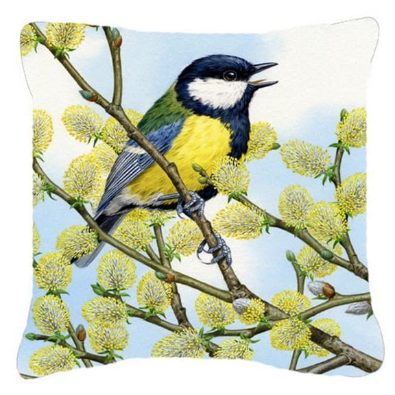 Eurasian Blue Tit by Sarah Adams Canvas Decorative Pillow