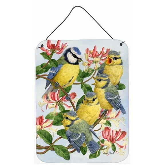 Eurasian Blue Tits At Feeding Time Wall and Door Hanging Prints