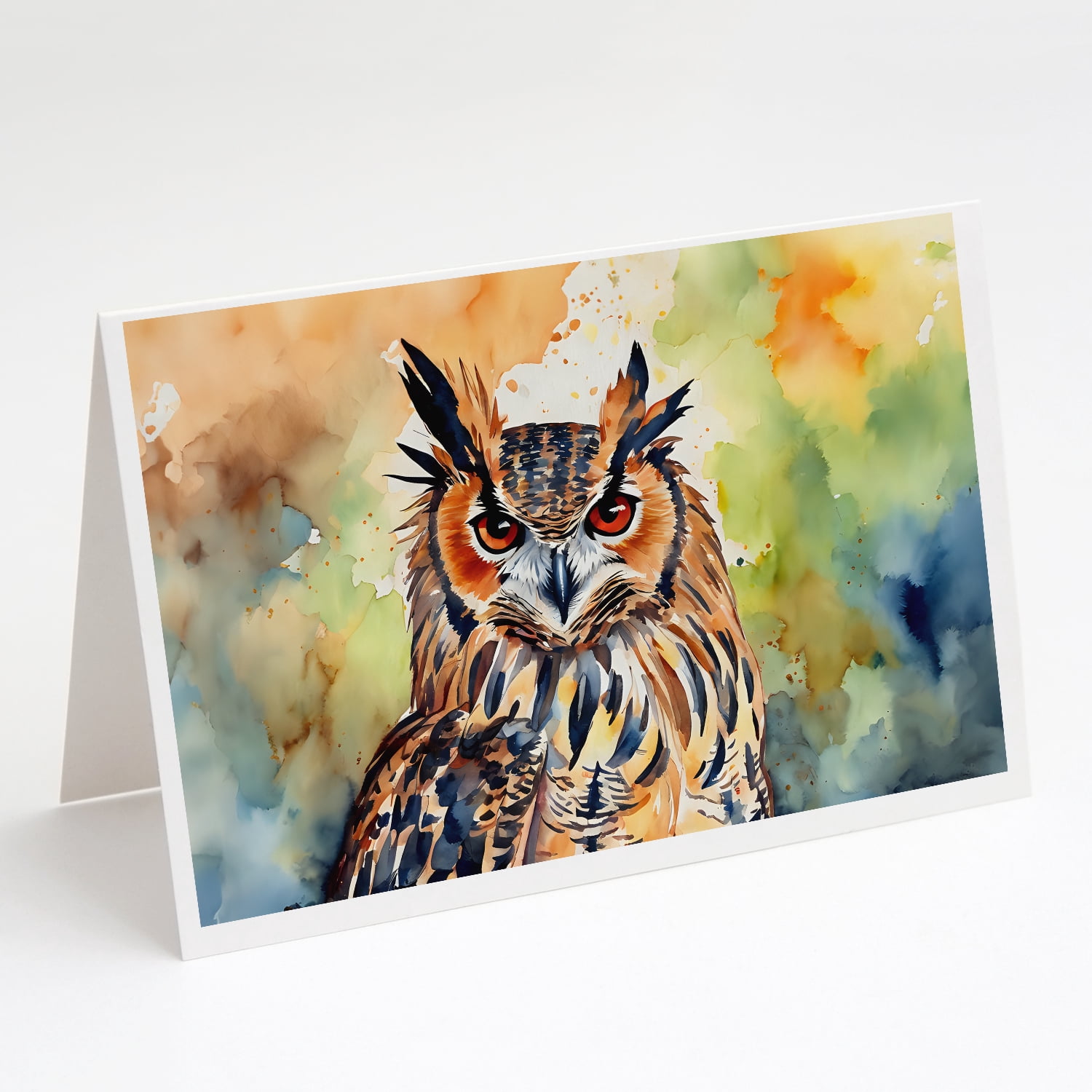 Eurasian Eagle Owl Greeting Cards Pack of 8 7 in x 5 in