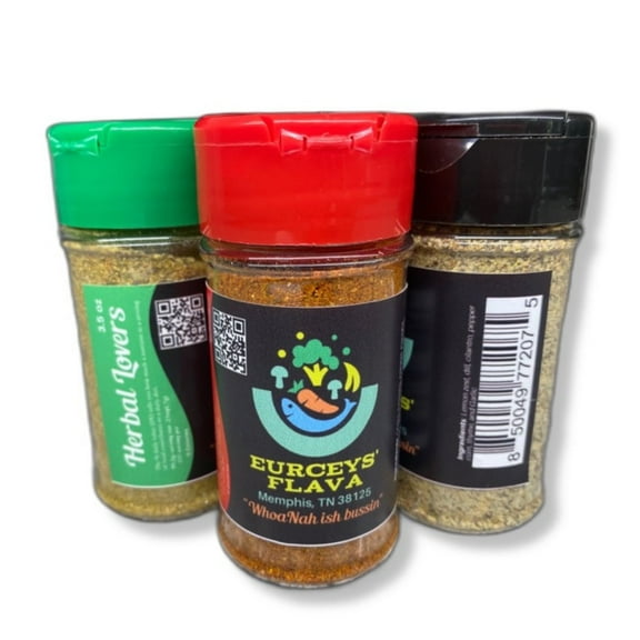Eurceys' Flava 3-Pack Salt-Free Cajun Seasoning- Mix & Match Flavas - 3.5oz