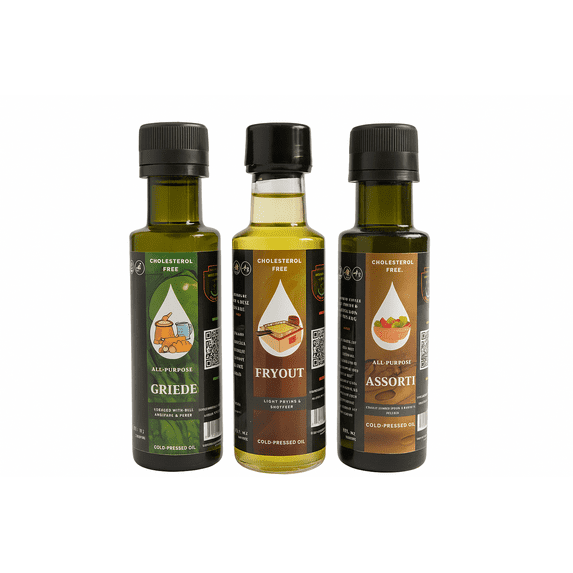 Eurceys' Flava Pure Cold Pressed Natural Cooking Oil - Keto Friendly, Non-GMO, and Gluten Free Organic herbs & vegetables Oil Blends Perfect for Every Dishes (Flava Fusion Trio Set)