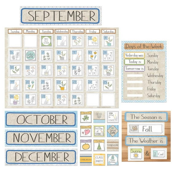 Eureka A Close-Knit Class Calendar Set Bulletin Board Set
