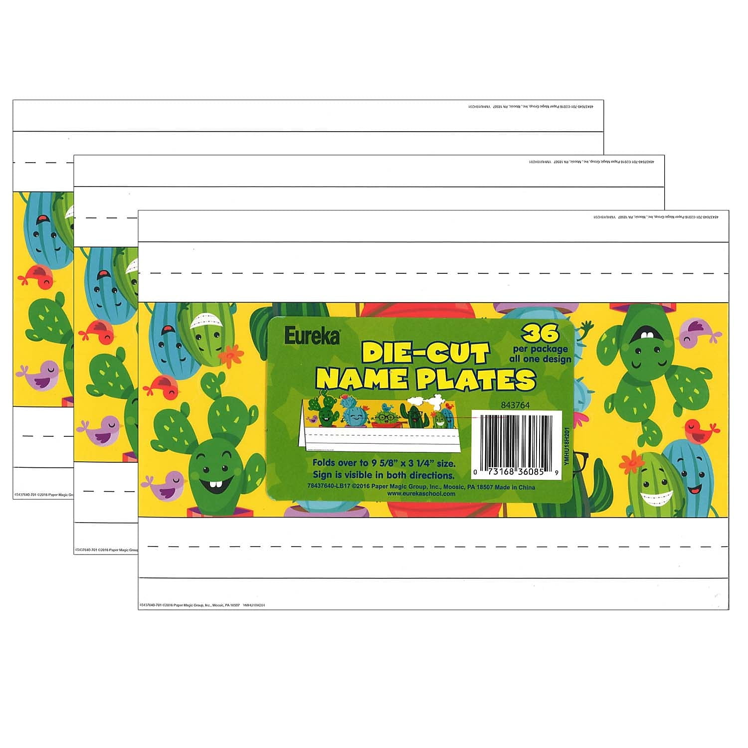 Eureka A Sharp Bunch Die Cut Tented Name Plates, 36 Per Pack, 3 Packs