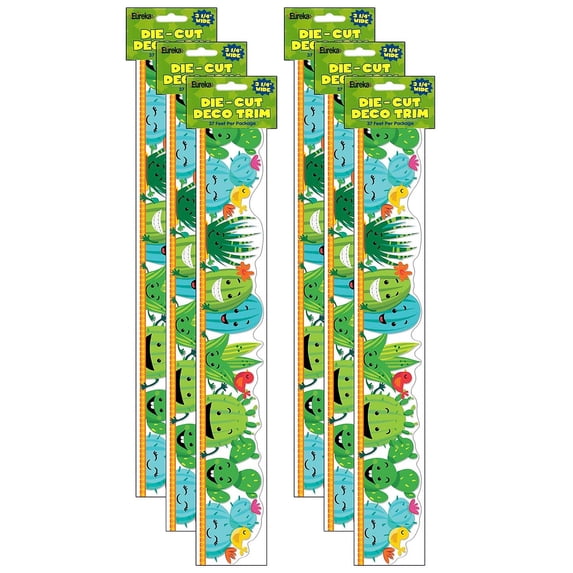 Eureka A Sharp Bunch Line-Up Deco Trim Extra Wide Die Cut 37 Feet Per Pack 6 Packs (EU-845627-6)