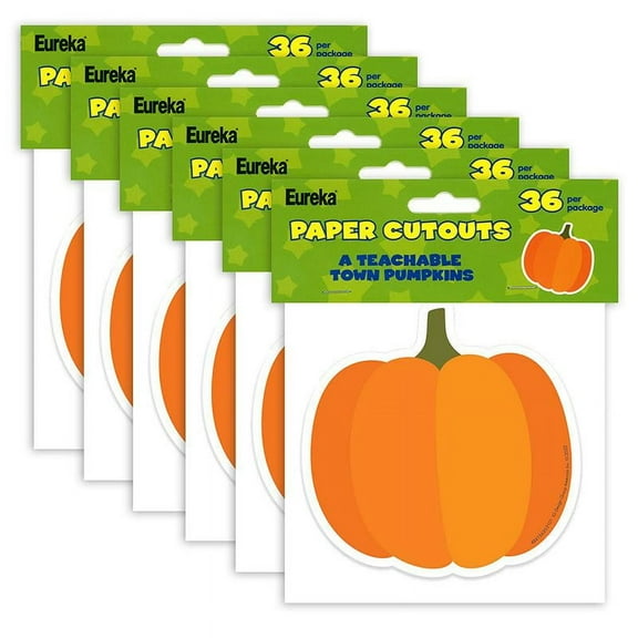 Eureka A Teachable Town Pumpkins Paper Cut-Outs, 36 Per Pack, 6 Packs