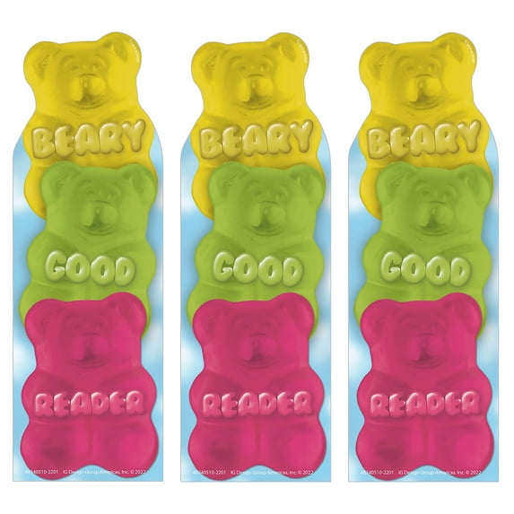 Eureka Beary Good Reader Gummy Bear Scented Bookmarks, 24 Per Pack, 3 Packs