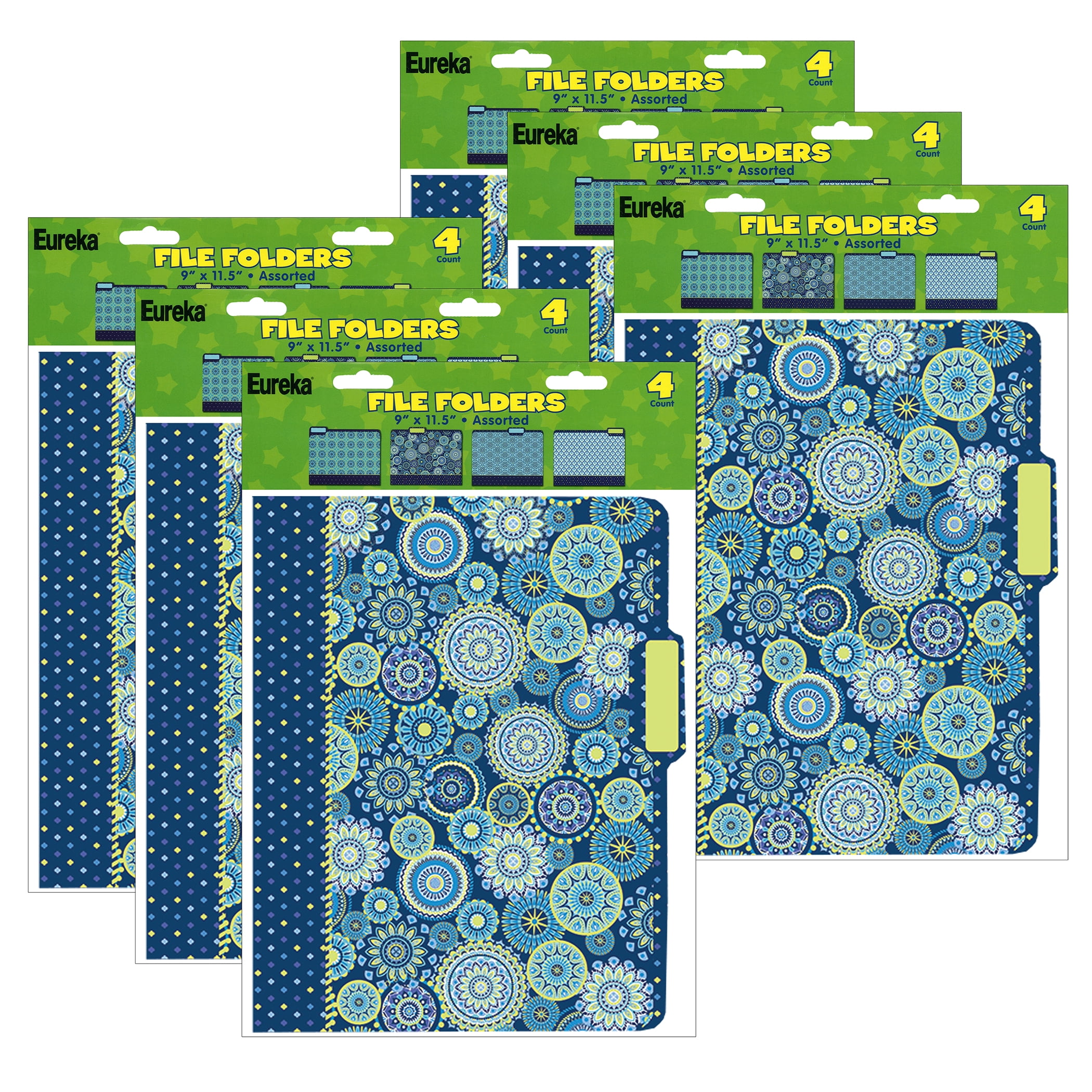 Eureka Blue Harmony File Folders, 4 Per Pack, 6 Packs - Walmart.com