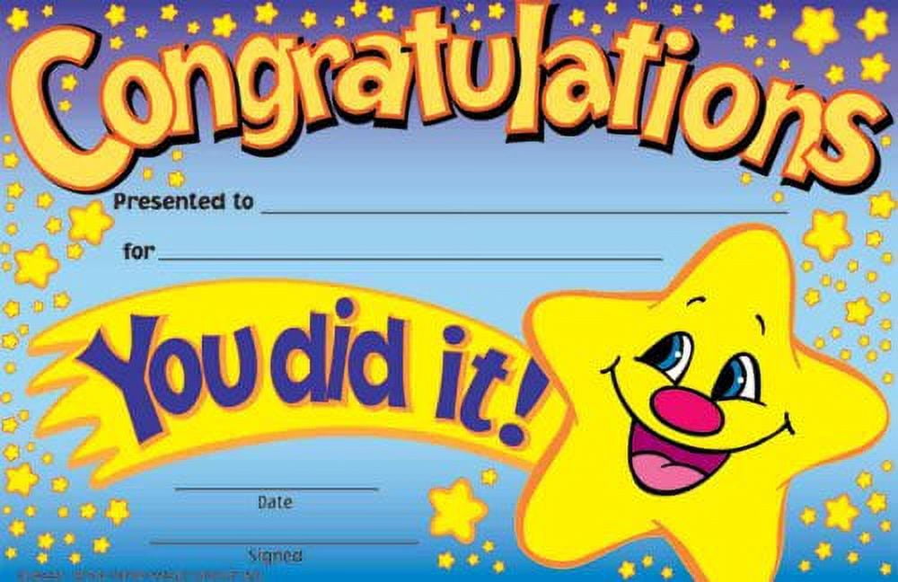 Eureka Congratulations You Did It, Set of 36 Recognition Awards