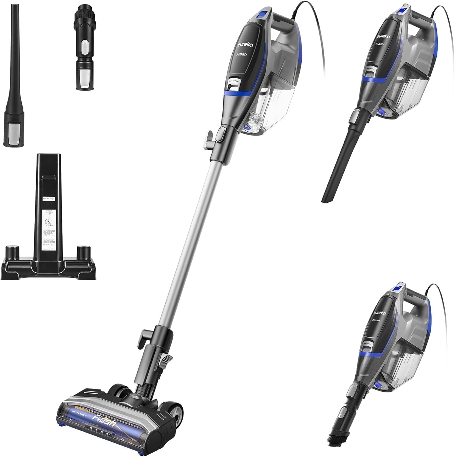 Eureka Corded Stick Vacuum, Handheld, Anti-Tangle Brush For Pets